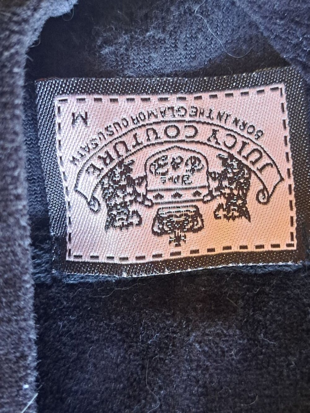 Y2K Juicy Couture Black Velour Hoodie Sunflower Embroidered Logo Womens Size XS - Picture 7 of 13